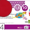 GOMA EVA LIDERPAPEL DIN A4 60G/M2 ESPESOR 1,5MM ROJO PAQUETE DE 10 HOJAS