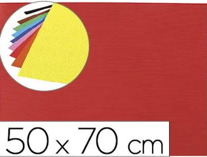 GOMA EVA ONDULADA LIDERPAPEL 50X70CM 2,2MM DE ESPESOR ROJO