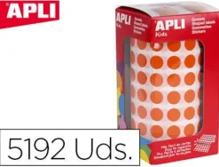 GOMETS EN ROLLOS CIRCULO NARANJA 10,5 MM