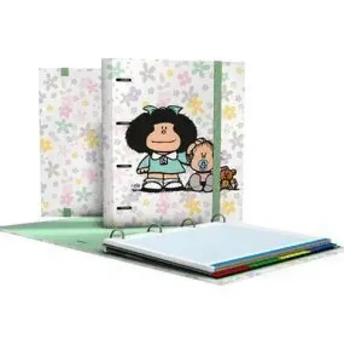 GRAFOPLAS CARPEBOOK 4 ANILLAS 35MM A4 MAFALDA 20 FLORES