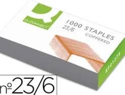 GRAPA Q-CONNECT 23/6 COBREADA CAJA 1000 UDS CS26962