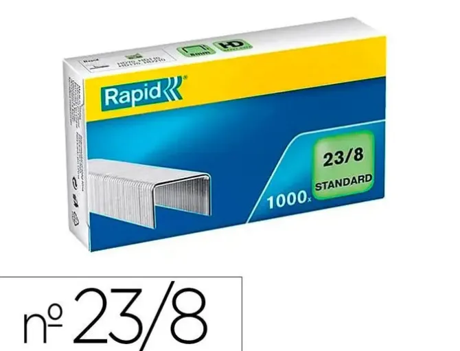 GRAPAS RAPID 23/8 MM GALVANIZADA CAJA DE 1000 UNIDADES