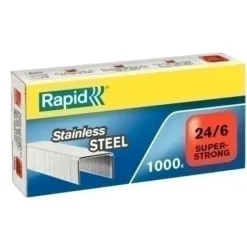 GRAPAS RAPID SUPER STRONG 24/6 MM. ACERO INOXIDABLE CAJA DE 1000