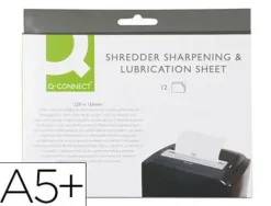 HOJAS LUBRICANTES Y AFILADORAS Q-CONNECT PARA DESTRUCTORA PAQUETE DE 12 HOJAS TAMAÑO 220X150MM
