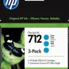 HP 712 CYAN PACK DE 3 CARTUCHOS DE TINTA ORIGINALES - 3ED77A