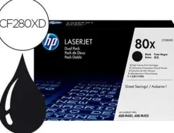HP CF280X NEGRO PACK DE 2 CARTUCHOS DE TONER ORIGINALES - 80X