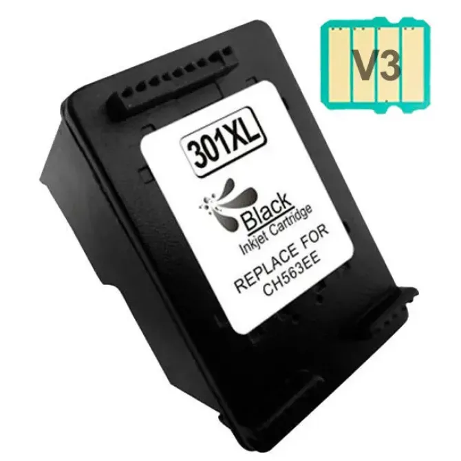 HP 301XL NEGRO CARTUCHO DE TINTA REMANUFACTURADO - MUESTRA NIVEL DE TINTA - REEMPLAZA CH563EE/CH561EE