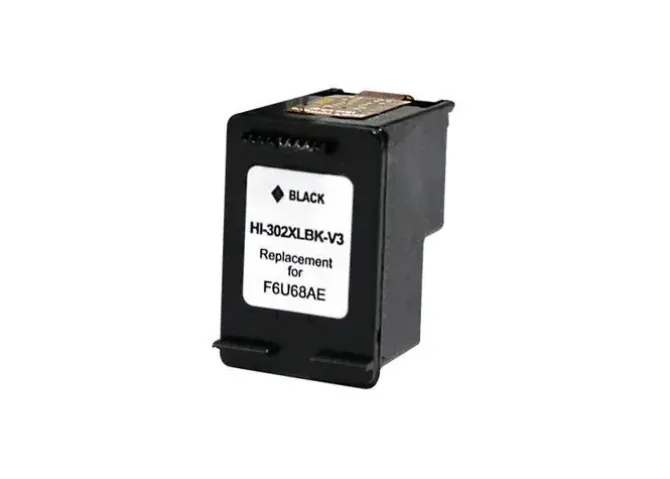 HP 302XL NEGRO CARTUCHO DE TINTA REMANUFACTURADO - MUESTRA NIVEL DE TINTA - REEMPLAZA F6U68AE/F6U66AE