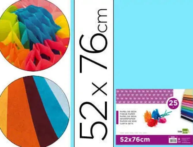 INETA PAPEL SEDA 025 HOJAS 052CMX076CM AZUL CELESTE CS22228