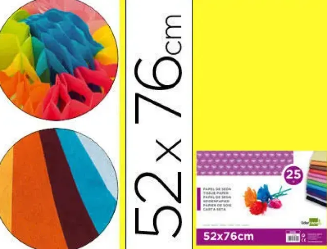 INETA PAPEL SEDA 025 HOJAS 052CMX076CM AMARILLO 98441036-5 CS22238