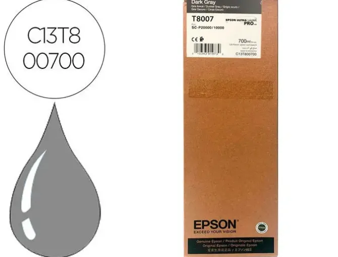 INK-JET EPSON SINGLEPACK DARK GRAY T800700 ULTRACHROME PRO 700ML