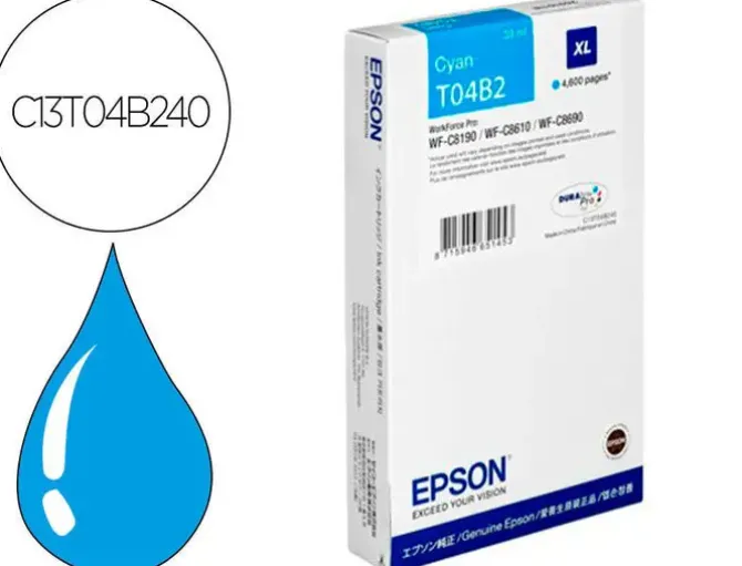 INK-JET EPSON WORKFORCE PRO WF-C8610DWF/ WF-C8690 SERIES / WF-C8190 SERIES CIAN 4600 PAGINAS