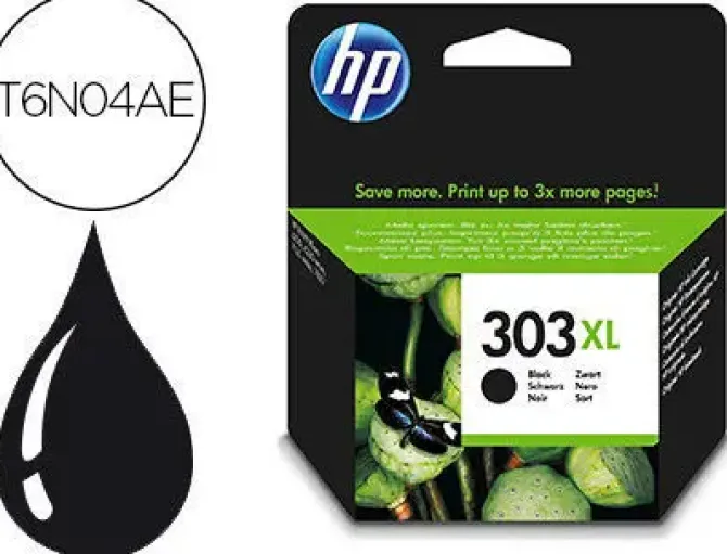 INK-JET HP 303XL ENVY PHOTO 6230 / 7130 / 7830 COLOR NEGRO CAPACIDAD 600 PAGINAS
