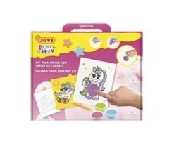 JOVI PLAY & FUN KIT PINTA CON ARENA UNICORNS CON 8 BOTES DE ARENA + 1 PUNZON + 3 LAMINAS CON DISEÑOS DE UNICORNIOS - COLORES SURTIDOS