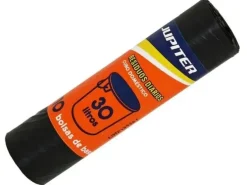 JUPITER ROLLO DE 10 BOLSAS DE BASURA DE 30L - PRIMERA CALIDAD - COLOR NEGRO