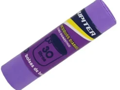 JUPITER ROLLO DE 10 BOLSAS DE BASURA DE 30L - PRIMERA CALIDAD - COLOR MORADO