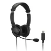 KENSINGTON AURICULARES CON MICROFONO USB - DIADEMA AJUSTABLE - ALMOHADILLAS ACOLCHADAS - CONTROLES EN CABLE - CABLE DE 1.80M - COLOR NEGRO