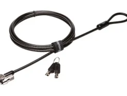 KENSINGTON CANDADO CON LLAVE MICROSAVER 20 - CABEZAL RESISTENTE DE 10MM - TECNOLOGIA HIDDEN PIN - TECNOLOGIA DE BLOQUEO T-BAR - CABLE DE ACERO AL CARBONO - ENGANCHE SUPERIOR - PLATA