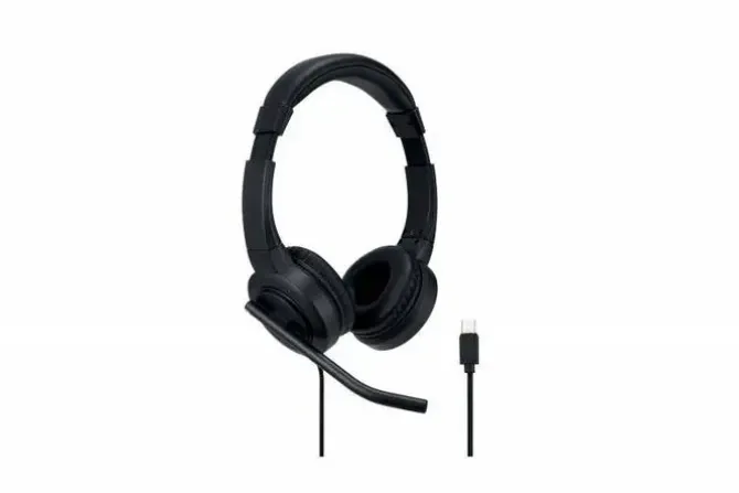 KENSINGTON H1000 AURICULARES CON MICROFONO USB-C - DIADEMA AJUSTABLE - ALMOHADILLAS ACOLCHADAS - CONTROLES EN CABLE - CABLE TRENZADO DE 1.80M - COLOR NEGRO