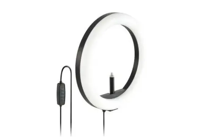 KENSINGTON L1000 ANILLO DE LUZ BICOLOR PARA VIDEOCONFERENCIAS - ILUMINACION PERFECTA - 96 LEDS - CONTROL DE BRILLO - SIN ENCHUFE - SOPORTE PARA WEBCAM - CONFIGURACION PROFESIONAL - CUMPLE CON MIL-STD-