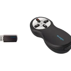 KENSINGTON PRESENTADOR INALAMBRICO CON LASER ROJO - ALCANCE DE 20 METROS - ALMACENAMIENTO INTERNO USB - NEGRO