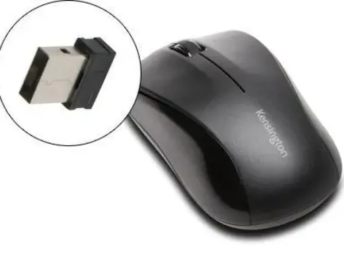 KENSINGTON VALUMOUSE RATON INALAMBRICO 2,4GHZ - SENSOR DE 1000PPP - 3 BOTONES - USO AMBIDIESTRO - CLICS SILENCIOSOS - COLOR NEGRO