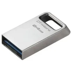 KINGSTON DATATRAVELER MICRO MEMORIA USB 64GB - USB 3.2 GEN 1 - ULTRACOMPACTA Y LIGERA - ENGANCHE PARA LLAVERO - CUERPO METALICO (PENDRIVE)