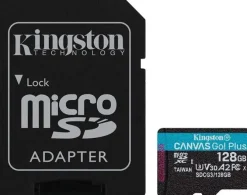KINGSTON TARJETA MICRO SDXC 128GB UHS-I U3 V30 CLASE 10 170MB/S CANVAS GO PLUS CON ADAPTADOR