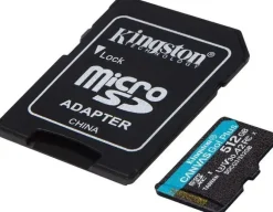 KINGSTON TARJETA MICRO SDXC 512GB UHS-I U3 V30 CLASE 10 170MB/S CANVAS GO PLUS CON ADAPTADOR