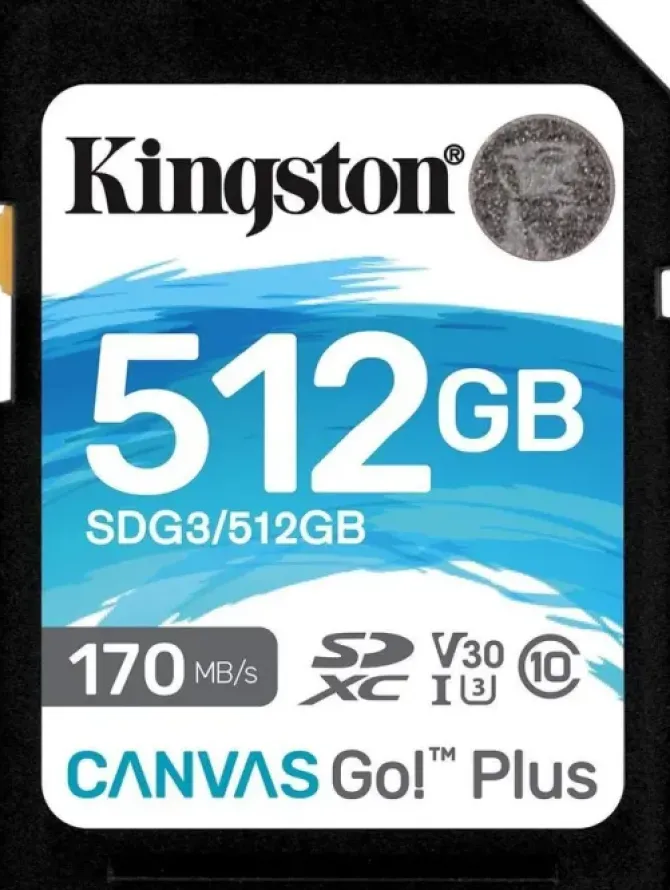 KINGSTON TARJETA SDXC 512GB UHS-I U3 V30 CLASE 10 170MB/S CANVAS GO PLUS