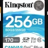 KINGSTON TARJETA SDXC 256GB UHS-I U3 V30 CLASE 10 170MB/S CANVAS GO PLUS