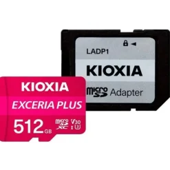 KIOXIA EXCERIA PLUS TARJETA MICRO SDXC 512GB UHS-I U3 V30 A1 CLASE 10 CON ADAPTADOR