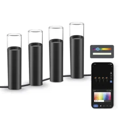 KSIX PACK 4 SMARTLED OUTDOOR BALIZAS RGBWIC - IP65 - CONTROL POR APP - INSTALACION FACIL