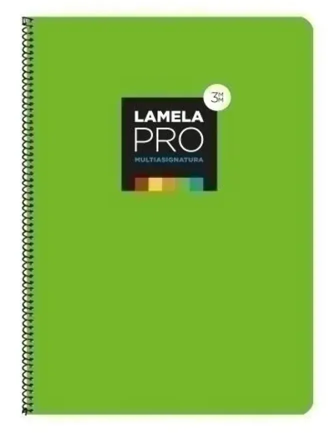 LAMELA BLOC TAPA EXTRA DURA Fº 100H CUADROVIA 3 MM VERDE (5 COLORES EN BANDA)