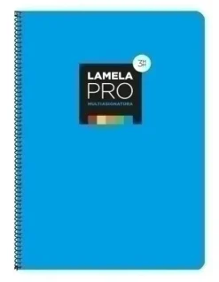 LAMELA BLOC TAPA EXTRA DURA Fº 100H CUADROVIA 3 MM AZUL (5 COLORES EN BANDA)