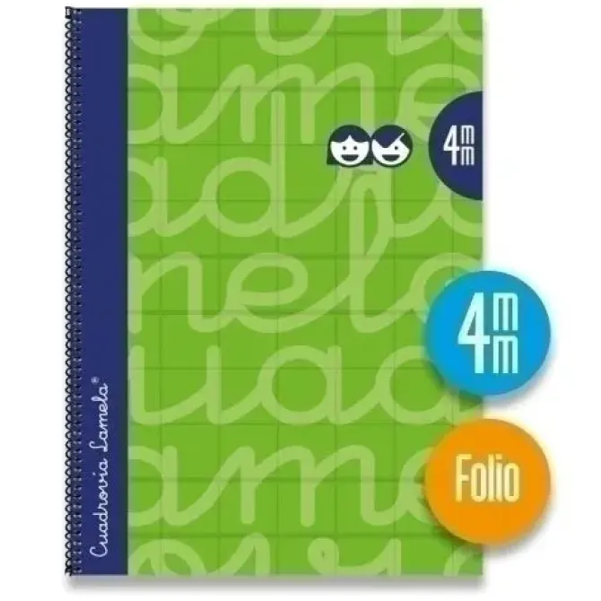 LAMELA CUADERNO TAPA EXTRA DURA FOLIO 080 HOJAS 4MM VERDE CUADROVIA 7FTE004V