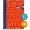 LAMELA CUADERNO TAPA EXTRA DURA FOLIO 080 HOJAS 3MM ROJO CUADROVIA 7FTE003R