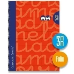 LAMELA CUADERNO TAPA EXTRA DURA FOLIO 080 HOJAS 3MM ROJO CUADROVIA 7FTE003R