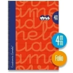 LAMELA CUADERNO TAPA EXTRA DURA FOLIO 080 HOJAS 4MM ROJO CUADROVIA 7FTE004R