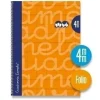 LAMELA CUADERNO TAPA EXTRA DURA FOLIO 080 HOJAS 4MM NARANJA CUADROVIA 7FTE004N