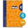 LAMELA CUADERNO TAPA EXTRADURA 4º CUARTILLA A5 NARANJA 80 HOJAS 5MM CUADROVIA TAPA FORRADA 7CTE004N