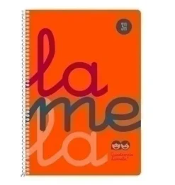LAMELA CUADERNO TAPA PLASTICO 4º CUARTILLA A5 NARANJA 80 HOJAS 3MM CUADROVIA POLIPROPILENO 7CTP003N