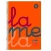 LAMELA CUADERNO TAPA PLASTICO 4º CUARTILLA A5 NARANJA 80 HOJAS 4MM CUADROVIA POLIPROPILENO 7CTP004N