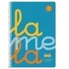 LAMELA CUADERNO TAPA PLASTICO 4º CUARTILLA A5 AZUL 80 HOJAS 3MM CUADROVIA POLIPROPILENO 7CTP003A