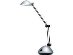 LAMPARA DE OFICINA ARCHIVO 2000 CON BRAZO DOBLE ARTICULADO REGULABLE EN ALTURA LED 3W COLOR PLATA