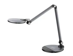 LAMPARA DE OFICINA Q-CONNECT SOBREMESA PROFESIONAL ALUMINIO 9W 120 LED CARGADOR MOVIL COLOR NEGRO