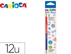 LAPICES BICOLOR CARIOCA ROJO/AZUL CAJA DE 12 UNIDADES