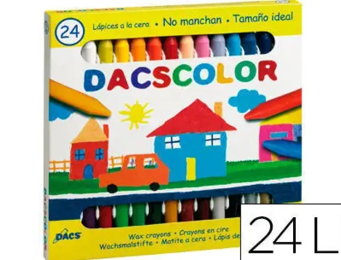 LAPICES CERA DACSCOLOR CAJA DE 24 COLORES
