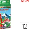 LAPICES DE COLORES ALPINO BORRABLE CON GOMA CAJA DE 12 COLORES SURTIDOS