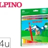 LAPICES DE COLORES ALPINO BORRABLE CAJA DE 24 UNIDADES COLORES SURTIDOS